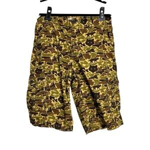Black Smith Shorts Mens Size 36 Green Brown Cargo Wolf Camo Military Animal